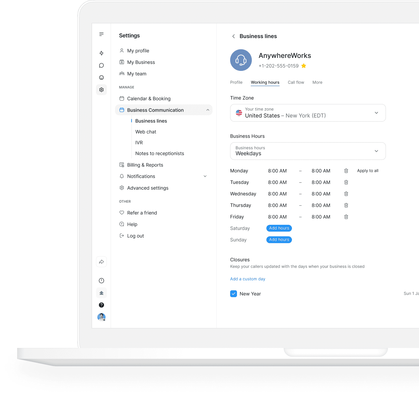 Business communication mockup