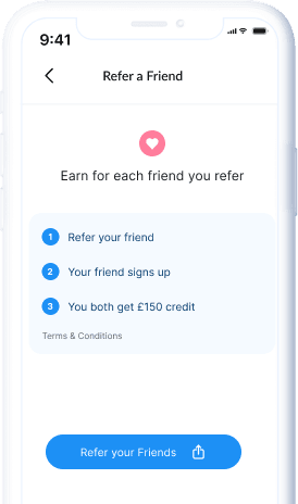 Refer a friend screen