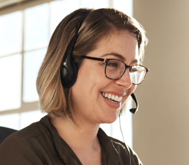 Smiling female receptionist