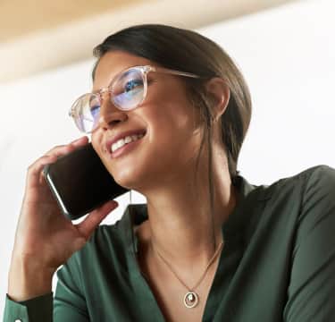 Male agent wearing headphones in Black coat